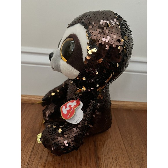 TY Flippable Beanie Boos DANGLER the Sequin Sloth Medium 9" WITH TAG - Picture 8 of 8